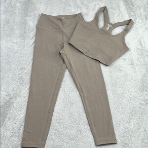 MATE the Label Taupe Leggings and Top Set